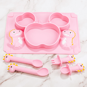 MyDino Silicone Plate Spoon Fork Set