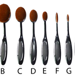 10 Piece Black and Gold Oval Brush Set